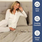Split King Sheets Set 7 Piece - Includes 4 Pillowcases - Bed Sheets Split King - Soft Hotel Luxury Bedding - Cooling & Breathable - 1 Flat & 2 Fitted & 4 Pillowcases w/ Deep Pockets - Heathered Beige