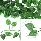Tbestmax 237 Feet 36 Pack Artificial Ivy Leaf Plants, Green Vine Leaves, Greenery Hanging Garland, Fake Foliage Flowers for Home Kitchen Garden Office Wedding Wall Decor