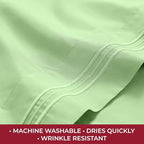 Mellanni RV Short Queen Sheets - 4 PC Iconic Collection Bedding - Hotel Luxury, Extra Soft, Cooling Bed Sheets - Deep Pocket up to 10 inch (RV/Short Queen, Pistachio)