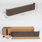 Kazai. Wall-Mounted Coat Rack 'Toke' - Modern Design Coat Rack with Hidden Wall Hooks - Solid Wood Veneer Panel Coat Hanger - Oak, Dark