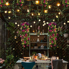 RECUTMS Artificial Hanging Rose Flower 2PCS 3.3Ft Flowers for Outdoors with 30 LED Fairy String Lights Fake Indoor Outdoor Wall Wedding (Purple)
