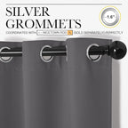 NICETOWN Bedroom Blackout Curtains Panels, 1 Pair, 55 inches by 118 Inch, Grey, Triple Weave Energy Saving Thermal Insulated Solid Grommet Blackout Draperies for Patio