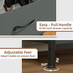 Somdot Tall Dresser for Bedroom, 4 Drawer Storage Organizer Chest of Drawers with Removable Fabric Bins for Living Room Closet Bedside Nursery Laundry Entryway Hallway, Charcoal Grey