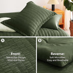 CozyLux Queen Comforter Set Olive Green Seersucker 7 Pieces Bed in a Bag Queen Comforter Set with Sheets Luxury Soft Bedding Set with Down Alternative Comforter, Sheets, Pillowcases & Shams All Season
