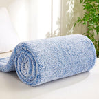 Exclusivo Mezcla Plush Fuzzy Fleece Throw Blanket Extra Large, Super Soft, Fluffy and Warm Blankets for Couch, Bed, Suitable for All Seasons (50x70 Inches, Mixed Cobalt Blue)