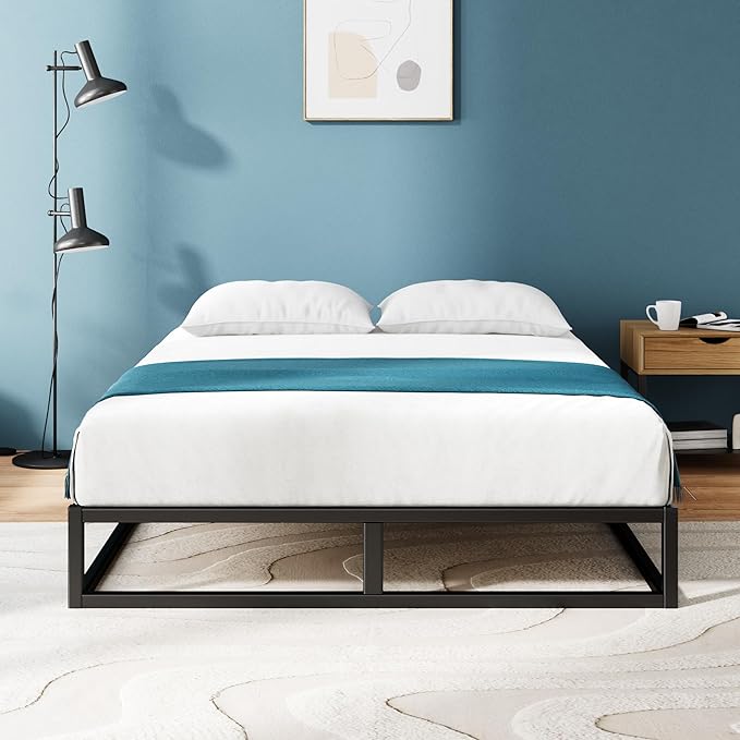 ZINUS Joseph 10 Inch Platform Bed Frame, Wood Slat Support, No Box Spring Needed, Eco Friendly WonderBox(TM) Packaging, Easy Assembly, Black, Full