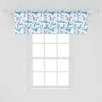 Ambesonne Sea Animals Window Valance, Sketch of Bottlenose Dolphins Playing Laughing in The Ocean Sea Life Print, Curtain Valance for Kitchen Bedroom Decor with Rod Pocket, 54" X 18", Turquoise White