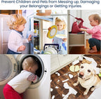 Jetec 10 Pieces Cabinet Locks for Babies, U-Shaped Proofing Drawers Safety Child Locks Adjustable, Easy to Use Childproof Latch for Knob Handle on Kitchen Door Storage Cupboard Closet (Blue)