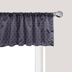 Ambesonne Navy Blue Window Valance, Geometric Dotted Pattern Design with Abstract Ogee Shapes Grid Ornament Tile, Curtain Valance for Kitchen Bedroom Decor with Rod Pocket, 54" X 12", Dark Blue Tan