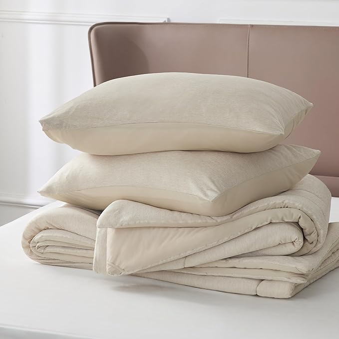 Bedsure King Comforter Set - Cooling and Warm Bed Set, Linen Reversible Bedding for All Season, 3 Pieces, 1 King Size Comforter (102"x90") and 2 Pillow Cases (20"x36")