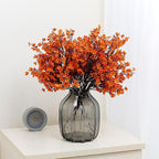 JAKY-Global Babys Breath Orange Silk Artificial Flowers 6 Bundle European Fake Silk Plants Decor Wedding Party Farmhouse Decoration Bouquets Real Touch DIY Home Garden (Orange 6pcs)