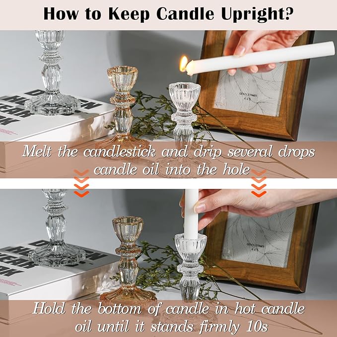 Glass Candlestick Holders Bulk, 6PCS Gold Taper Candle Holders for Table Centerpiece, Gold Tall Candle Stick Holder Stand for Wedding Decorations, Birthday, Christmas Table Decor