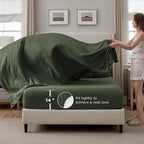 Bedsure Queen Comforter Set Olive Green - Bed in a Bag Queen Size Bedding 7 Pieces, GentleSoft™ Pintuck Bed Set Gift for Family, Pinch Pleat All Season Comforter with Sheets, Pillowcases & Shams