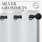 NICETOWN Room Darkening Curtain Panels - Home Fashion Ring Top Thermal Insulated Room Darkening Curtains for Bedroom/Nursery (2 Panels, 55 inches W x 90 inches, Greyish White)