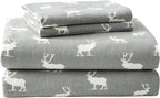 Eddie Bauer - King Sheets, Cotton Flannel Bedding Set, Brushed For Extra Softness, Cozy Home Decor (Elk Grove, King)