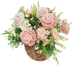 Artificial Flowers 25pcs Roses, Shade of Peach Foam Fake Rose Faux Flower for DIY Wedding Bouquets Bridal Shower Centerpieces Floral Arrangements Party Tables Home Decorations