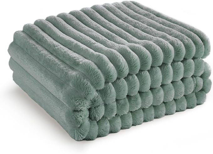 Bedsure GentleSoft Twin XL Blanket for Couch - Cozy Soft Blankets for Women, Cute Small Fleece Throws for Girls, Sage Green, 66x90 Inches