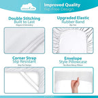 DREAMCARE Twin XL Sheet Sets – 3pcs Cooling Sheets – up to 21” Extra Deep Pocket Twin XL Sheets Set – Hotel Luxury Sheets & Pillowcases – Superior Softness 100% Fine Microfiber with Side Pocket –White
