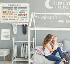 Sioial Playroom Kids Toddler Room Wall Decor, Play Room Rules Wall Decor for Kids Play Game Room Bedroom Nursery Home School Playroom Essentials,Canvas Hanging Banner Poster 28.5x20 Inch