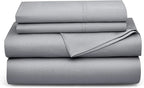 Bedsure King Size Sheet Set, Cooling Sheets King, Rayon Derived from Bamboo, Deep Pocket Up to 16", Breathable & Soft Bed Sheets, Hotel Luxury Silky Bedding Sheets & Pillowcases, Silver Grey