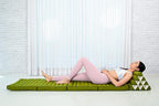 Leewadee Comfortable Japanese Floor Mattress - Thai Floor Bed with Triangle Cushion - Futon Mattress - XL Extra Long Thai Massage Mat, 89 x 20 inches, Green, Kapok Filling