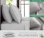 California King Sheets by Pure Bamboo, Genuine 100% Organic Viscose Derived from Bamboo Bed Sheet Set, Soft & Cooling, Double Stitching, Lifetime Quality Promise (California King, Silver Pearl)