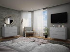 Manhattan Comfort Rockefeller 3 Drawer Dresser for Bedroom Storage, Nursery, Closet, Living Room, Entryway, TV Stand for Screens up to 32 Inches, Anti-Tip Kit Included, Set of 2, White