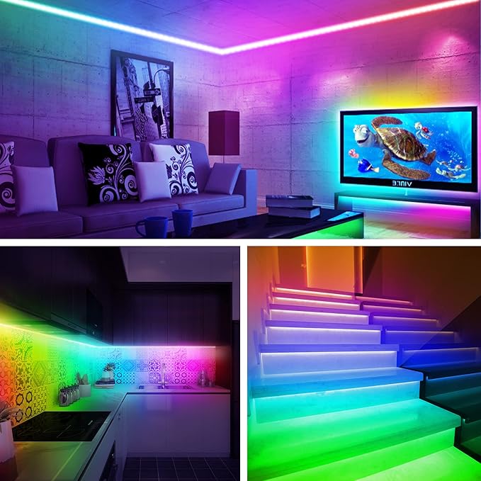 maylit ICRGB TV LED Backlight, 24.6ft Bluetooth LED Lights for TV 85-100in, USB Powered TV Lights Kit with Remote and App Control, Music Sync, Color Change with TV Sound, Bias Lighting for HDTV