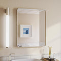 ISKM Silver Framed Mirror for Wall 20"x 16", Bathroom Vanity Mirror Anti-Rust, Tempered Glass, Rounded Rectangle Mirror(Horizontal/Vertical)