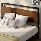 ZINUS Suzanne Bamboo and Metal Platform Bed Frame with Footboard, Wood Slat Support, No Box Spring Needed, Easy Assembly, King