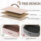 WLIVE 4 Drawers Dresser for Bedroom, Pink Rose Gold Fabric Clothes Storage Organizer Unit, Dresser for Hallway, Entryway, Closets, Sturdy Steel Frame, Wood Top