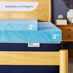 Sleep Innovations 2 Inch Cooling Gel Infused Memory Foam Mattress Topper, Twin Size, Cool Comfort, Medium Support