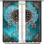 Viking Curtains Viking Totem Curtains Ancient Scandinavian Bedroom Living Room Decoration 2 Panel Groups W42 * L45 Inch