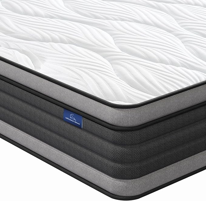Vesgantti Queen Mattress, 12 Inch Hybrid Queen Size Mattress in a Box, Memory Foam and Individually Pocket Spring, Innerspring Mattress for Pressure Relief and Supportive, Medium Firm