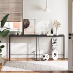 70.9'' Console Table with Power Outlet, Narrow Sofa Table, Industrial Entryway Table with USB Ports, Behind Couch for Entryway, Hallway, Foyer, Living Room, Black CTHB18E01
