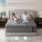 Full Mattress, 12 Inch Hybrid Mattresses Grey, Mattress Medium Firm for Back & Lumbar Support, 100 Night Trial, Individual Pocket Spring for Motion Isolation & Pressure Relief