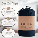Linen Market Brushed Microfiber King Sheet Set 4 Piece – Oeko-TEX Certified Ultra Soft & Wrinkle-Free - 16" Deep Pocket Sheets - Easy Care King Size - Navy