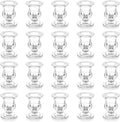 20 Pcs Glass Taper Candle Holders - Romadedi Clear Small Candlestick Holder Bulk, Thicker Glass Candle Sticks Set for Wedding Christmas Party Dining Table Table Centerpiece Decor