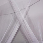 Mengersi 4 Corner Post Elegant Canopy Bed Curtains for Full Queen King Bed,Mosquito Net Suitable for Indoor Outdoor Net(Gray, L87xW79xH98 inch)
