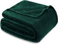 Exclusivo Mezcla Fleece Blanket Queen Size for Bed, Super Soft and Warm, All Season Use, Cozy, Plush, Lightweight, 90x90 Inches, Forest Green