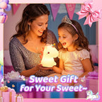 Unicorn Toys, Night Light for Kids Night Light,16 Colors+Silicone+Dimmable+12 Hours Use Nightlight for Kids Room,Unicorn Toys for Girls Age 4-6, Christmas Gifts for Baby,Adults,Toddler Girl Room Decor