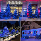 Brizled Blue Christmas Lights, 33ft 100 LED 5MM Wide Angle Christmas Tree Lights, 120V UL Certified Mini String Light Connectable Outdoor Waterproof Blue Light for Xmas Room Party Decor, Green Wire