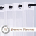 NICETOWN Voile Sheer Curtains for Windows, Grommet Elegant Airy Lightweight Textured Window Treatment for French Door/Bedroom/Living Room, White, W70 x L72, 1 Pair