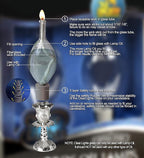 Glass Paraffin Shabbat Candle Holder Cup and Wick – Tear Drop Shape, 2 Pack – Pretty and Elegant Design – Fits Standard Candlesticks - for Paraffin Lamp Oil - No Mess Refill - Ner Mitzvah