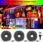 170FT 500 LED Christmas Lights Outdoor Indoor, Waterproof Color Changing Christmas Tree Lights with Timer, Memory (Warm White+Mulitcolor)