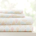 Linen Market 4 Piece King Sheet Set - Breathable, Double-Brushed Patterned Cooling Sheets – Oeko-TEX Certified Ultra Soft & Wrinkle-Free 16" Deep-Pocket King Sheets - Easy Care Fall Foliage Yellow