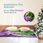 Dawhud Direct T-Rex Fleece Blanket for Bed, 75" x 90" Queen Size Jurassic Fleece Throw Blanket for Boys, Men, Unisex and Kids - Super Soft Plush Dinosaur Blanket Throw