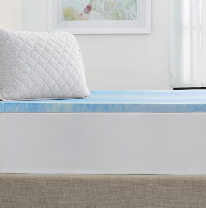 Sealy 1.5" SealyChill Gel Memory Foam Mattress Topper, Twin XL, White