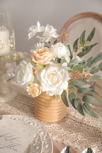White Artificial Flowers Combo Silk Mix Fake Flowers Leaf for DIY Wedding Bouquets Centerpieces Arrangements Party Baby Shower Home Decorations