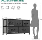 YITAHOME Dresser with 5 Drawers - Fabric Storage Tower, Black Dresser & Chest of Drawers, Organizer Unit for Bedroom